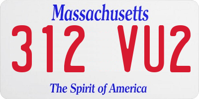 MA license plate 312VU2