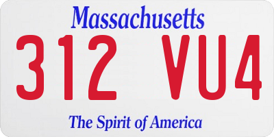 MA license plate 312VU4
