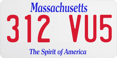 MA license plate 312VU5