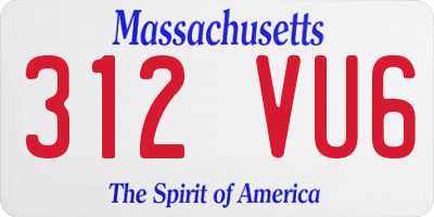 MA license plate 312VU6
