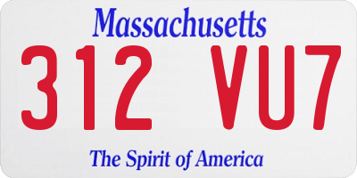 MA license plate 312VU7