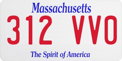 MA license plate 312VV0