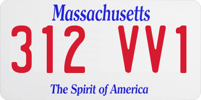MA license plate 312VV1
