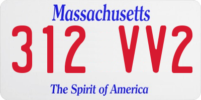 MA license plate 312VV2