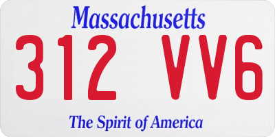 MA license plate 312VV6