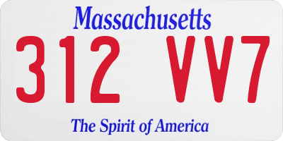 MA license plate 312VV7