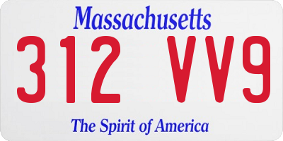 MA license plate 312VV9