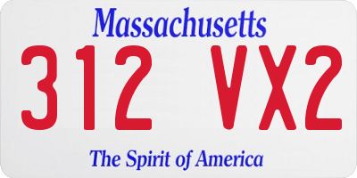 MA license plate 312VX2