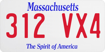 MA license plate 312VX4