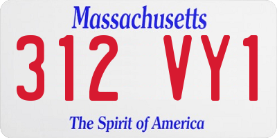 MA license plate 312VY1