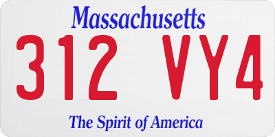 MA license plate 312VY4