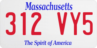 MA license plate 312VY5