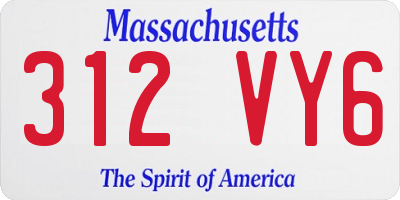 MA license plate 312VY6