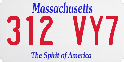 MA license plate 312VY7