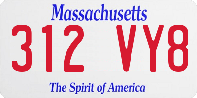 MA license plate 312VY8