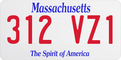 MA license plate 312VZ1