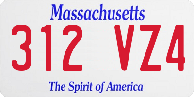 MA license plate 312VZ4