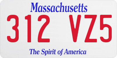 MA license plate 312VZ5