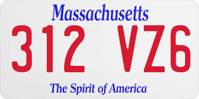 MA license plate 312VZ6