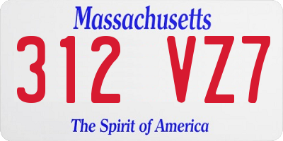MA license plate 312VZ7