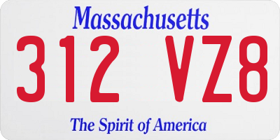 MA license plate 312VZ8