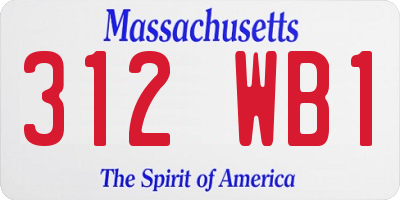 MA license plate 312WB1