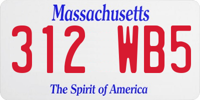 MA license plate 312WB5
