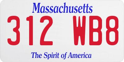 MA license plate 312WB8