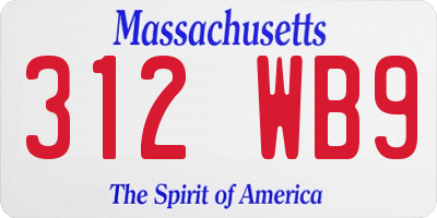 MA license plate 312WB9