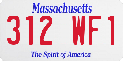 MA license plate 312WF1