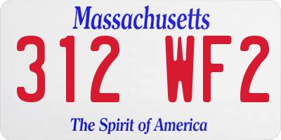 MA license plate 312WF2