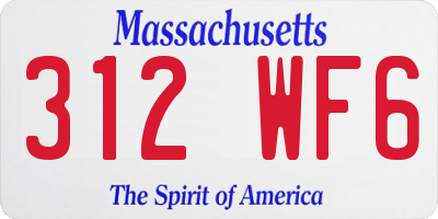 MA license plate 312WF6