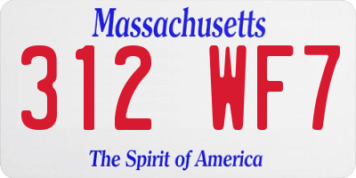 MA license plate 312WF7