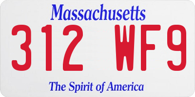 MA license plate 312WF9