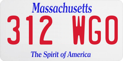 MA license plate 312WG0