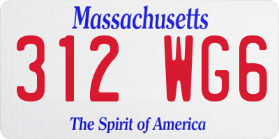 MA license plate 312WG6