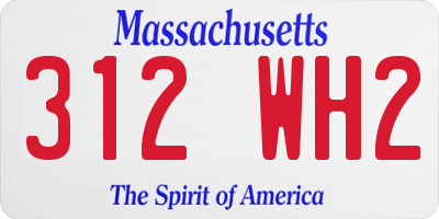MA license plate 312WH2