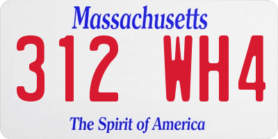 MA license plate 312WH4