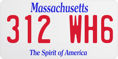 MA license plate 312WH6