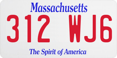 MA license plate 312WJ6