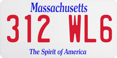 MA license plate 312WL6