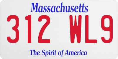 MA license plate 312WL9