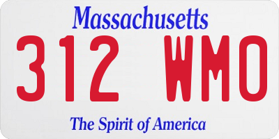 MA license plate 312WM0