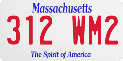 MA license plate 312WM2