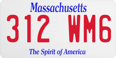 MA license plate 312WM6