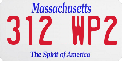 MA license plate 312WP2