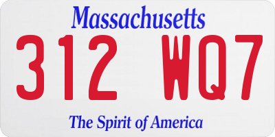 MA license plate 312WQ7