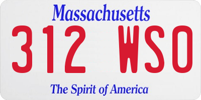 MA license plate 312WS0
