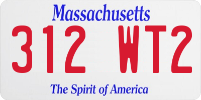 MA license plate 312WT2