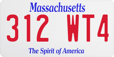 MA license plate 312WT4